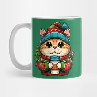 I Love Coffee Christmas And Cats, Cat And Coffee Mug